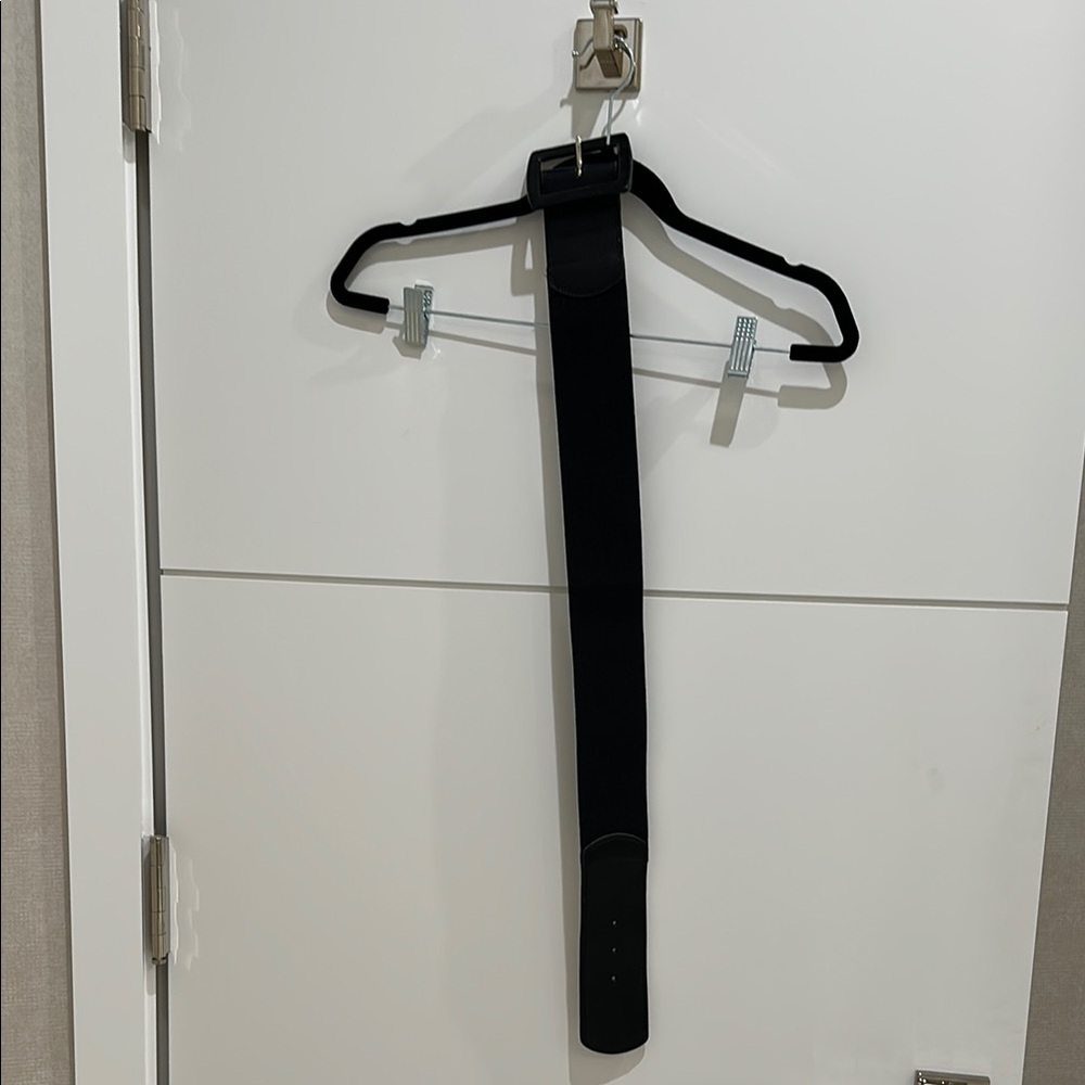 Calvin Klein wide stretchy Black belt with leather accent